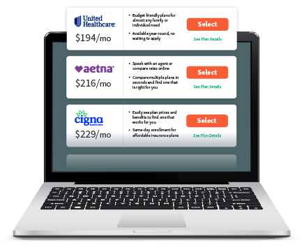A Computer Showing Health Insurance Rates