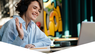 A woman on a video call