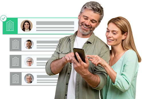 A couple selecting their favorite financial advisor
