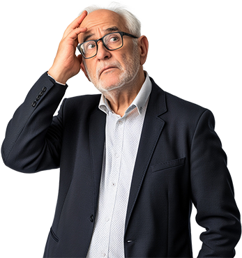 An older man loooking worried